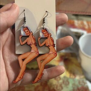 Pinup photo earrings